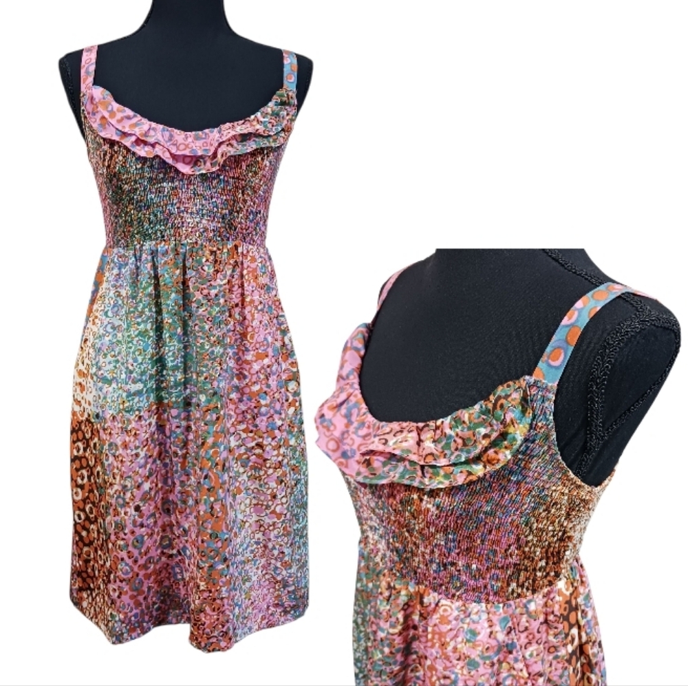 Maeve Confetti Whirl Silk Dress - Picture 3 of 11